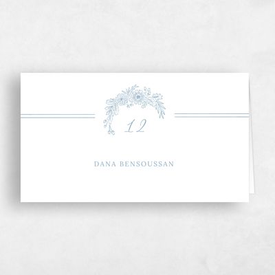 Dusty Blue Wedding Place Card - Lilah