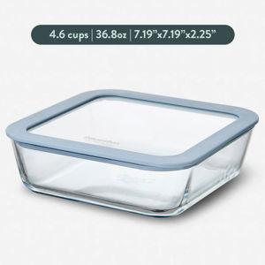 4.6 Cup Medium Square Glass Food Storage Containers
