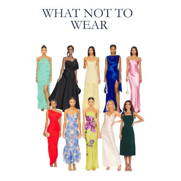 Examples of what we kindly ask you not to wear.