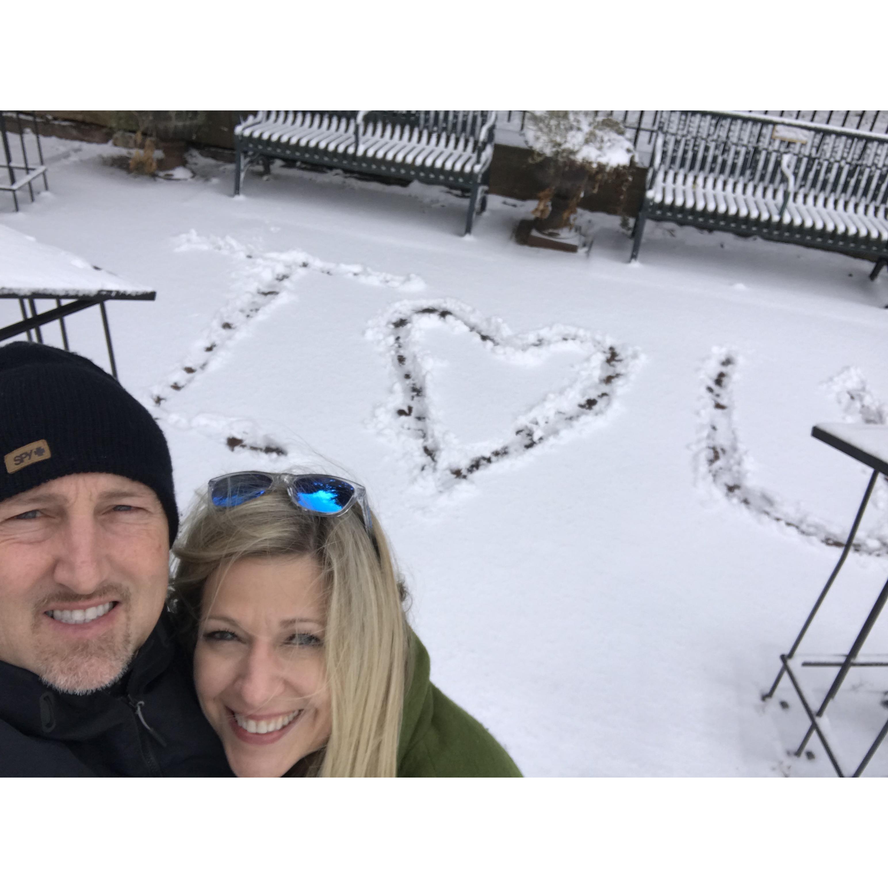 Santa Fe snow and love.