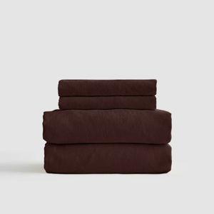 King Organic Brushed Cotton Sheet Set in Espresso