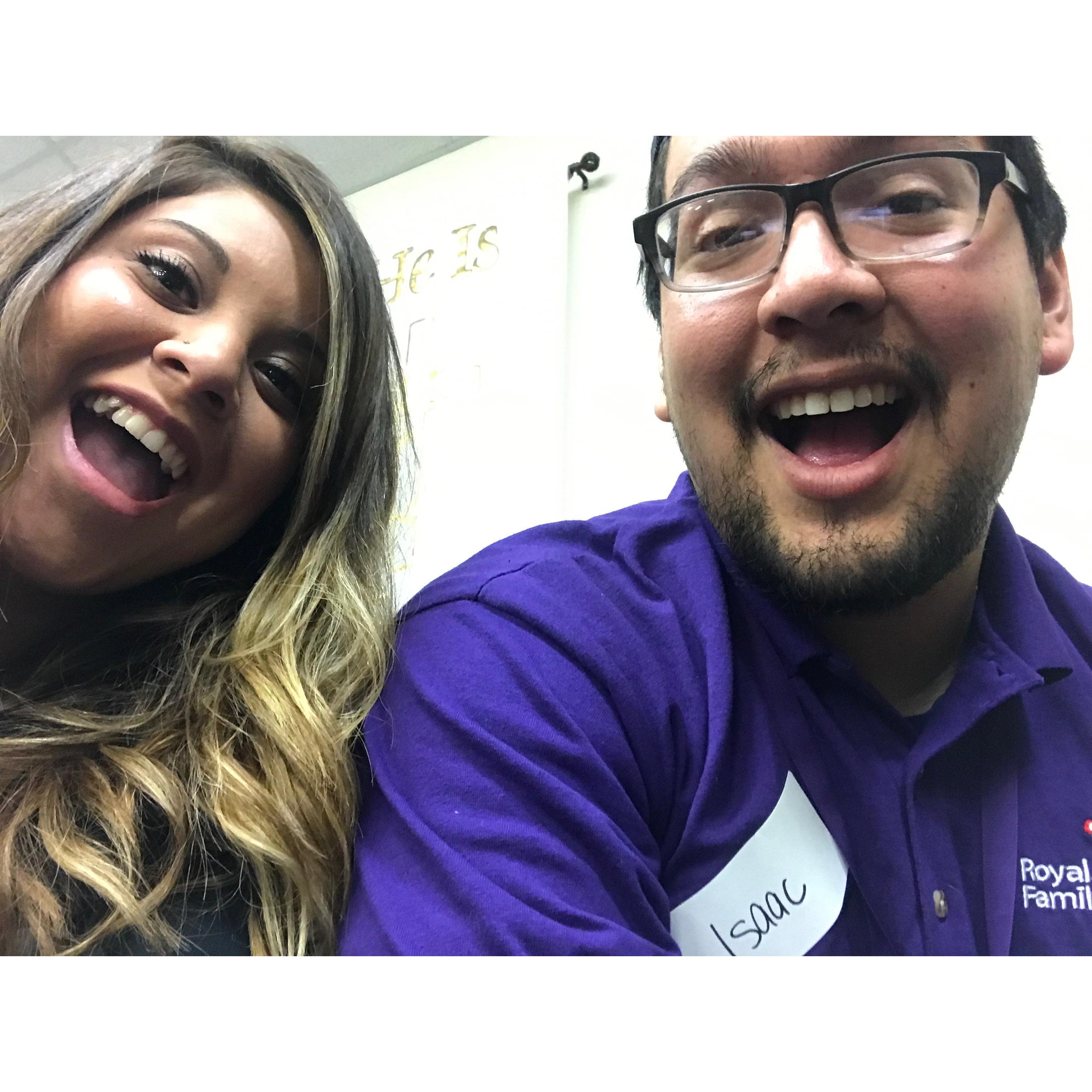 Isaac and Nicole volunteering a Royal Family Kid's Camp in the early fall of 2017!
