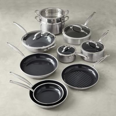 GreenPan™ Premiere Stainless-Steel Ceramic Nonstick 15-Piece Cookware Set