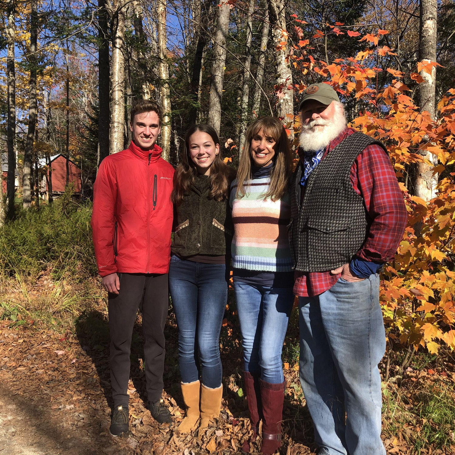 With Olivia's parents at Dave & Nan's camp, 2020