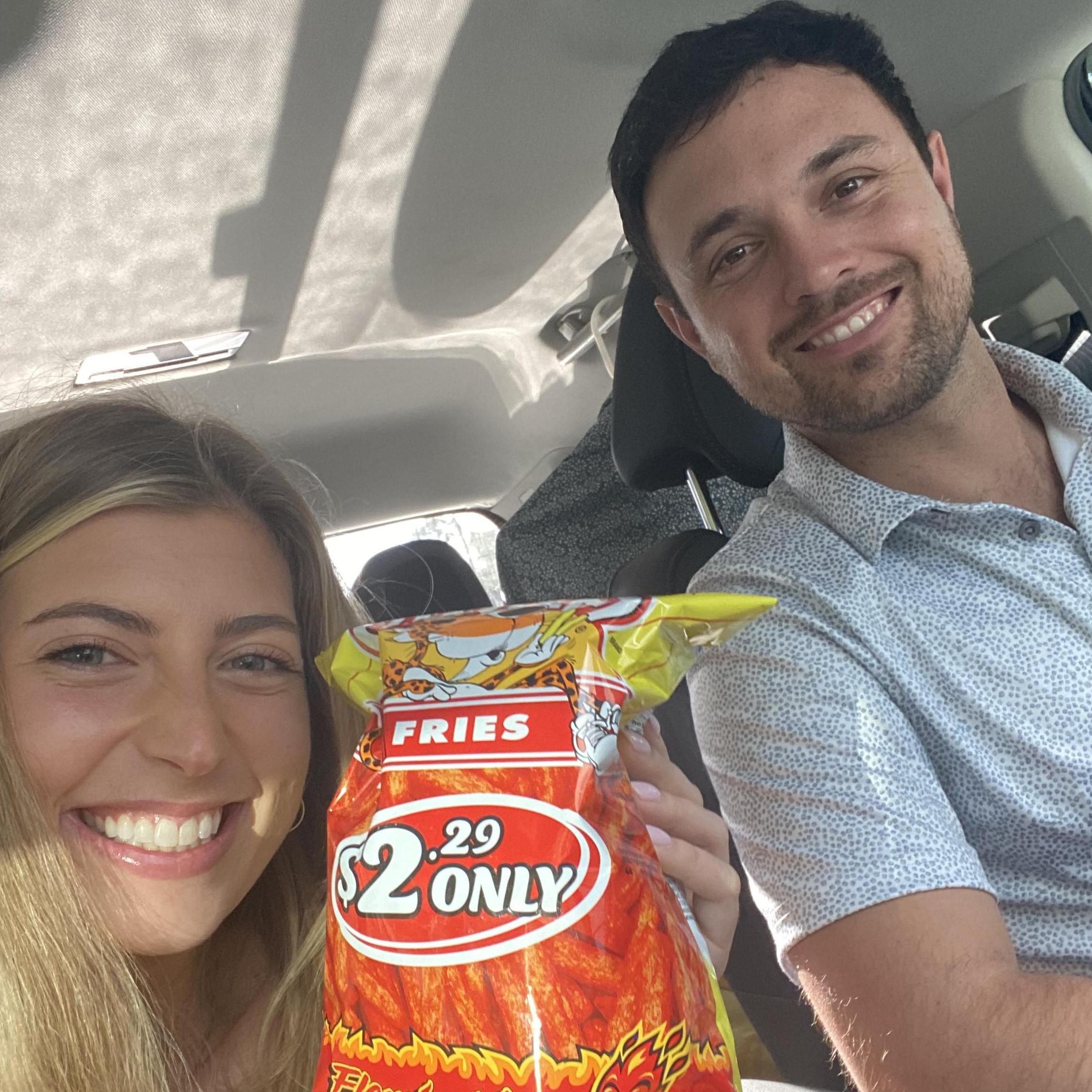 Nate introduced Hailey to Chester's hot fries and she's never been the same.
