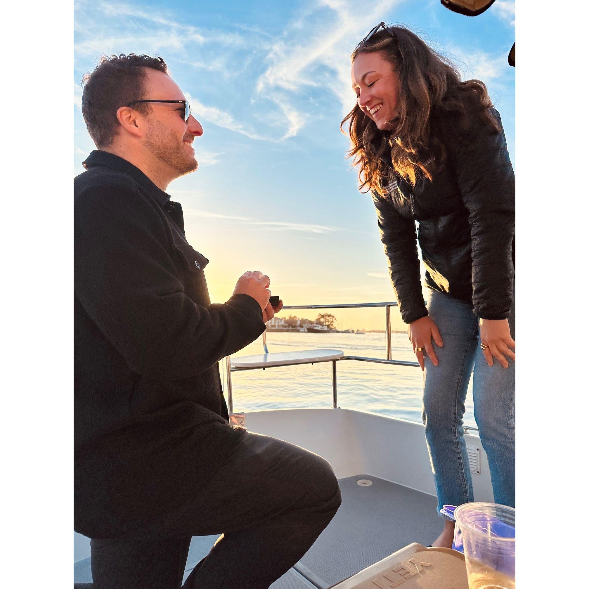 Garret proposed on a Duffy Boat! March '25