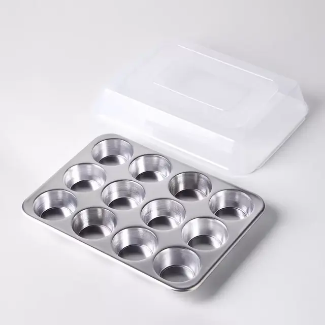 Nordic Ware Natural Aluminum Muffin Pan with Lid