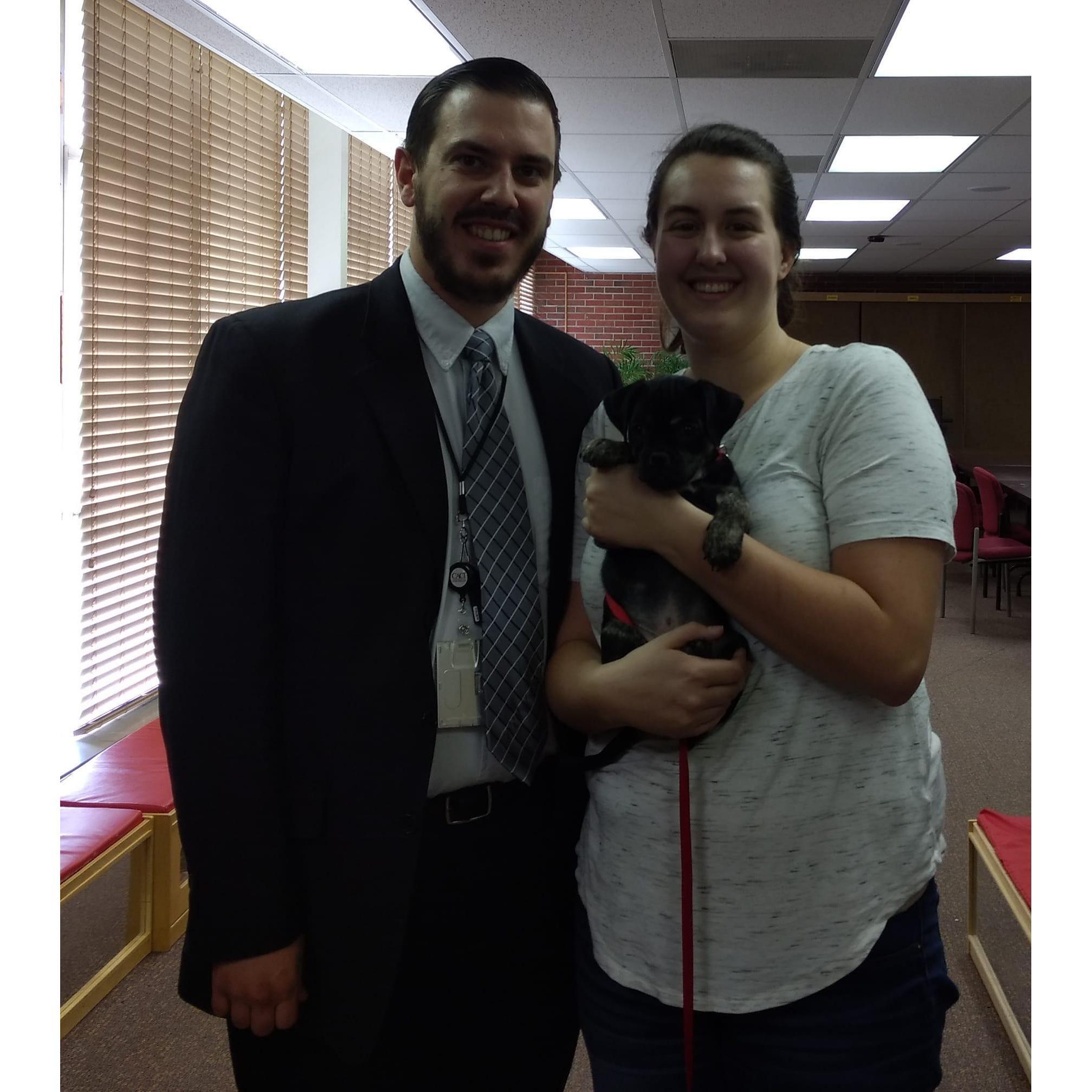 Austin showing off Enrique as a puppy at Horizon Academy!