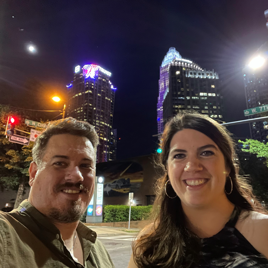 City selfie after a date night at the most romantic restaurant in Charlotte