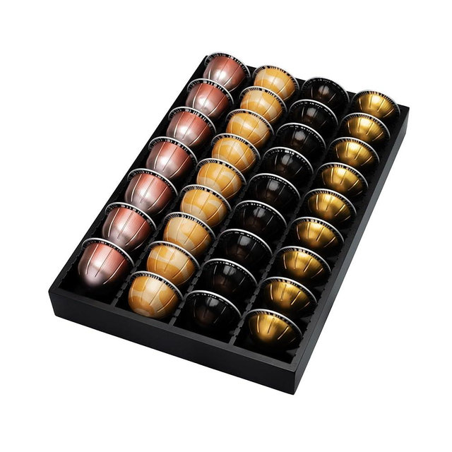MinBoo Bamboo Coffee Pod Storage Holder Drawer Insert for Counter Compatible with Vertuoline Capsules for Kitchen, Home, Office, Coffee Station,Black