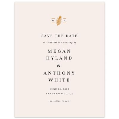 Beige Geometric Wedding Digital Save the Date - Maldives Portrait