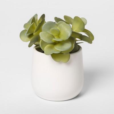 6" x 5" Artificial Sedum In Pot Green/White - Threshold™