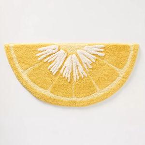 Anthropologie - Tufted Icon Cotton Bath Mat - LEMON