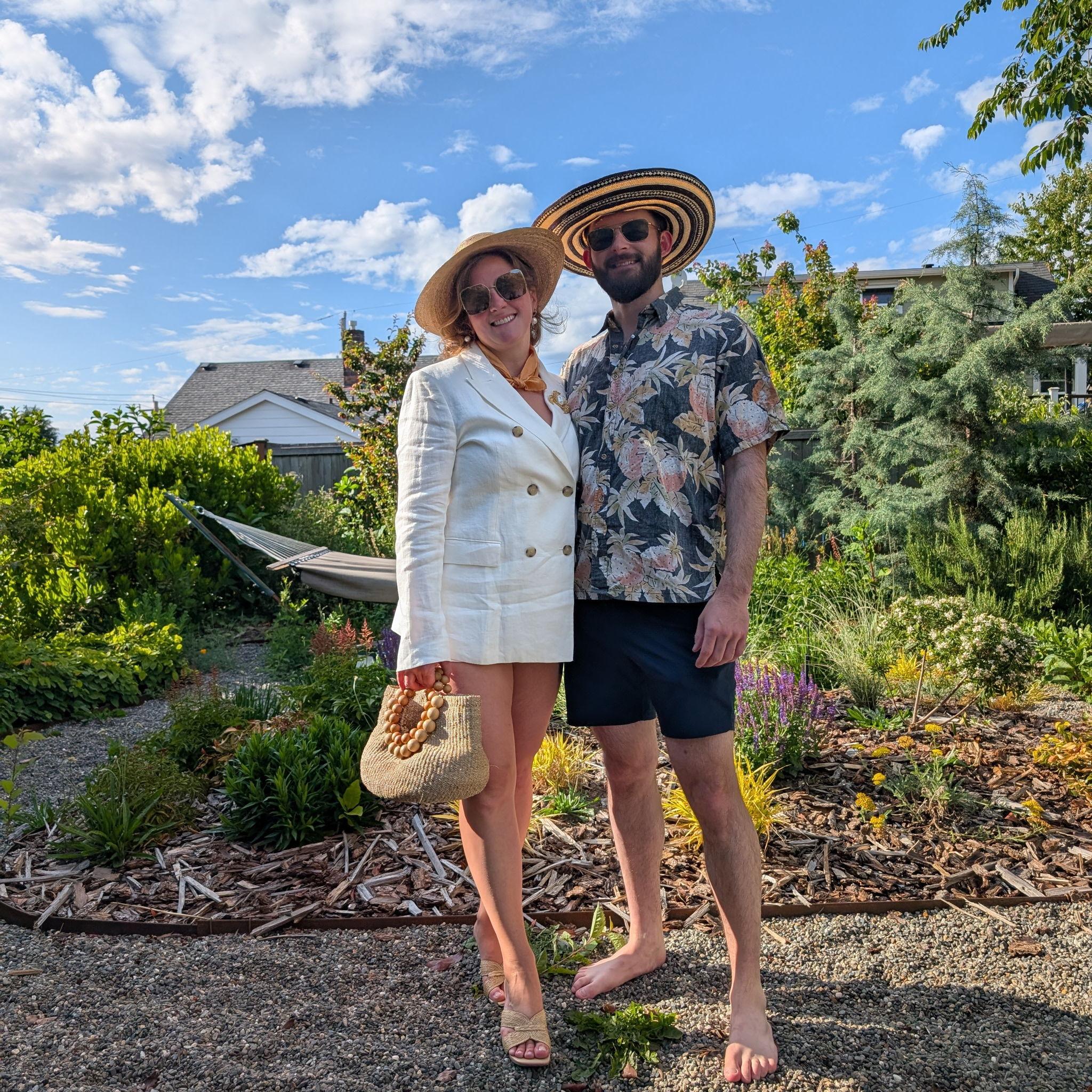 Dressed up for "Catalina Wine Mixer" Night at Duck Dodge.