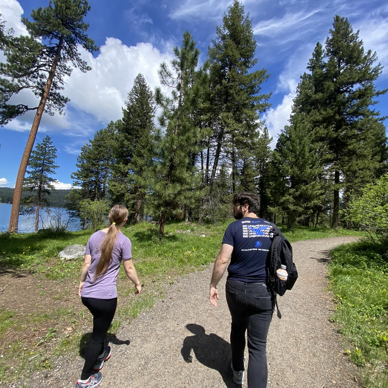 Hiking to the proposal spot