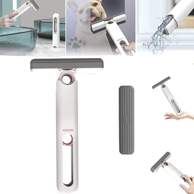 Portable Self-Squeeze Mini Mop, 2023 NWE Lazy Hand Wash-Free Strong Absorbent Mop, Telescopic Hands-Free Sponge Squeegee Strong Absorbent, for Bathroom Kitchens Tableware Desktop Glass.