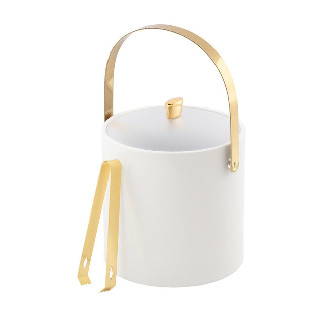 Kraftware Arc Ice Bucket and Ice Tong, 3 Quart