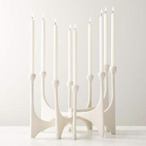 CB2 Cinq White Multi Taper Candle Holder Large
