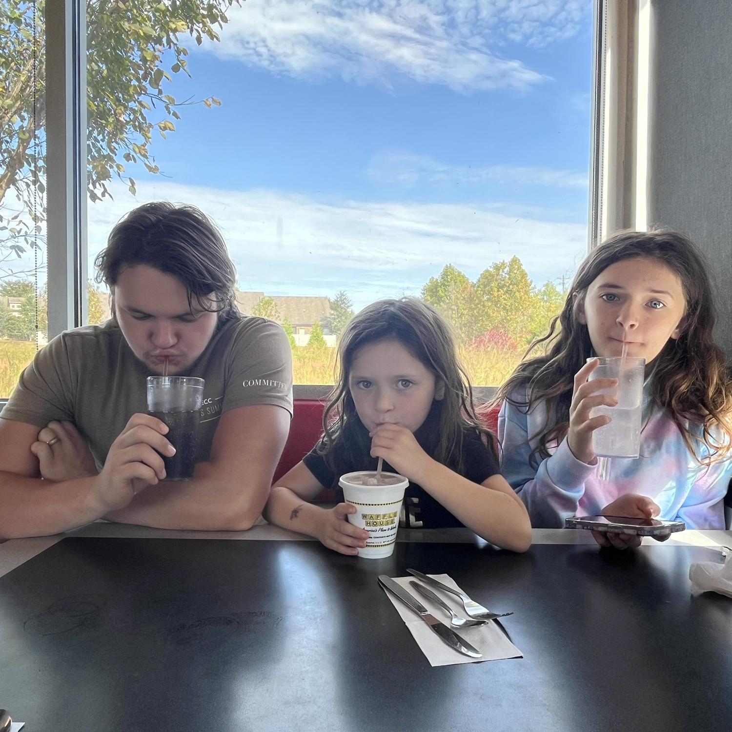 Waffle house is a must when babysitting the nieces!