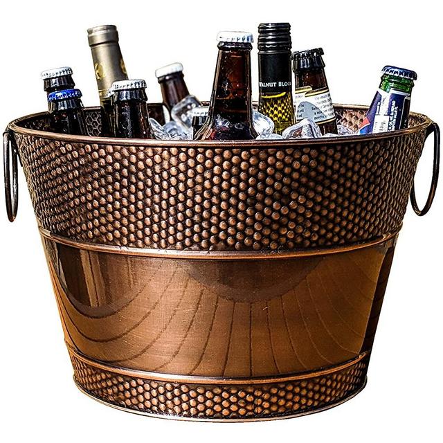 BREKX Old Tavern Copper Finish Beverage Bucket & Wine Chiller