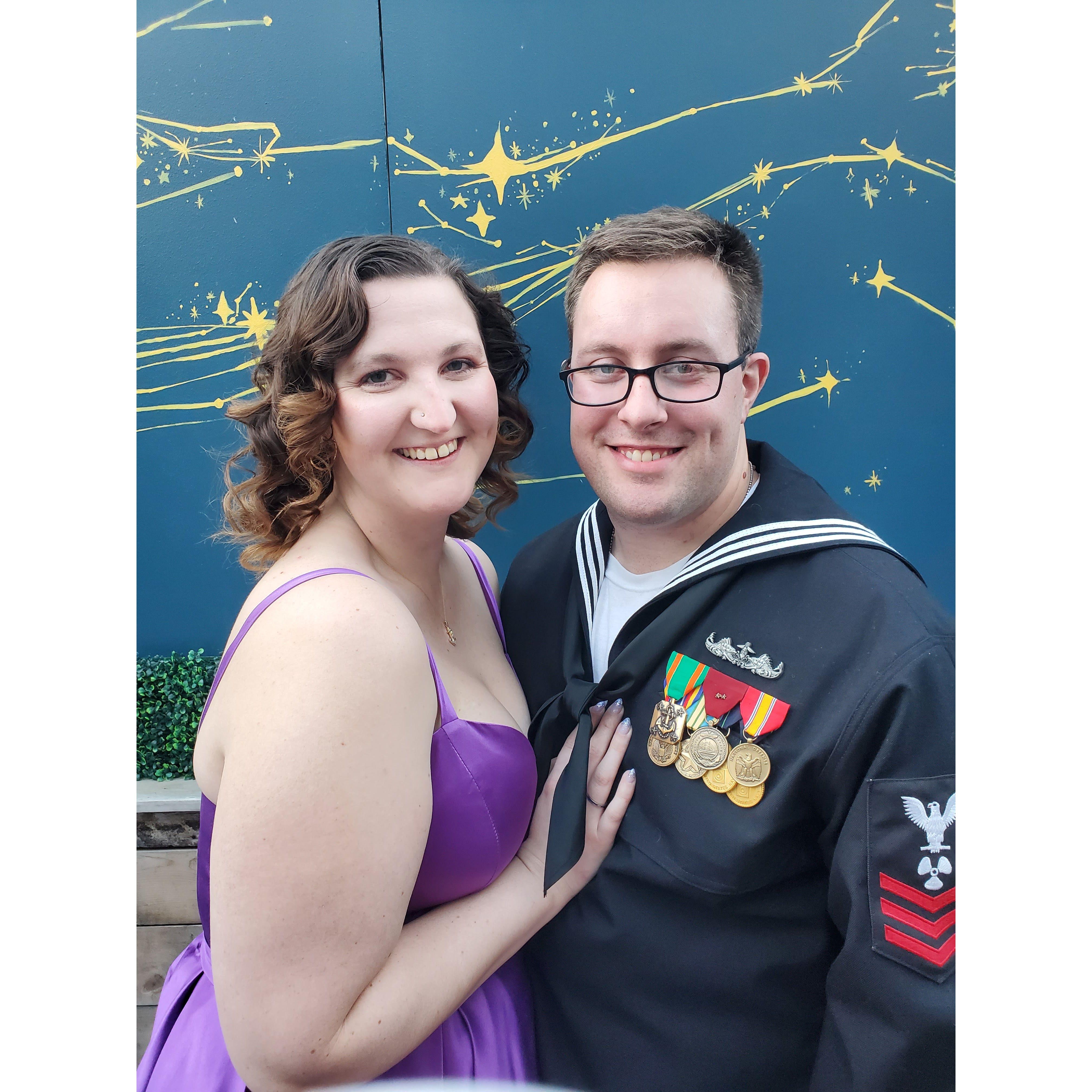 He flew me across the country for the Submarine Birthday Ball (our first date)