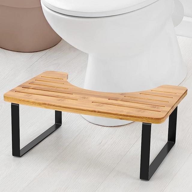 JOPSTDI Bamboo Toilet for Bathroom, Adult and Children's Bedpan, Portable Squatting pan with Dual Anti Slip Design (Brown)