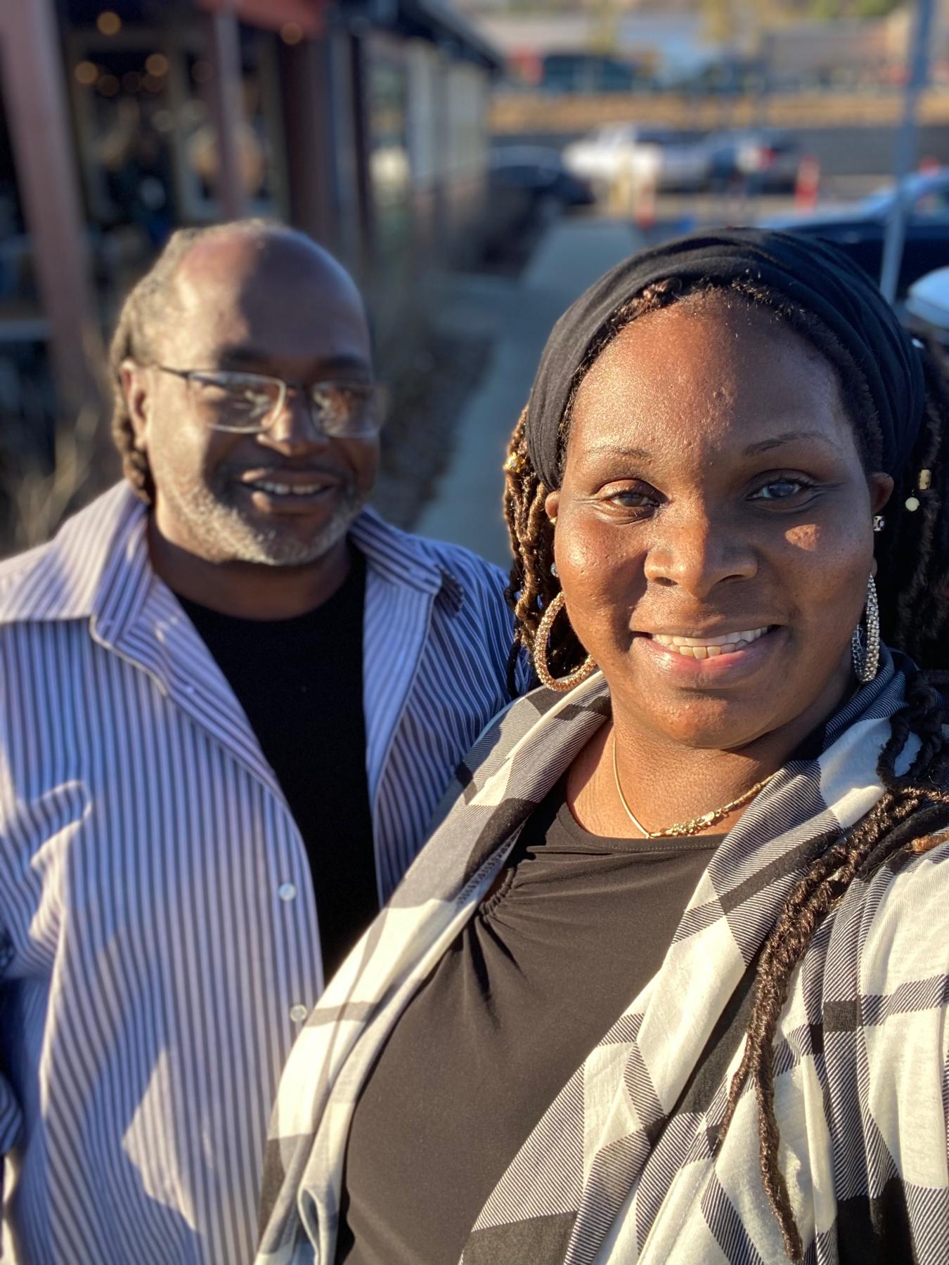 Willie and Charisse after dinner at Jim n Nick’s