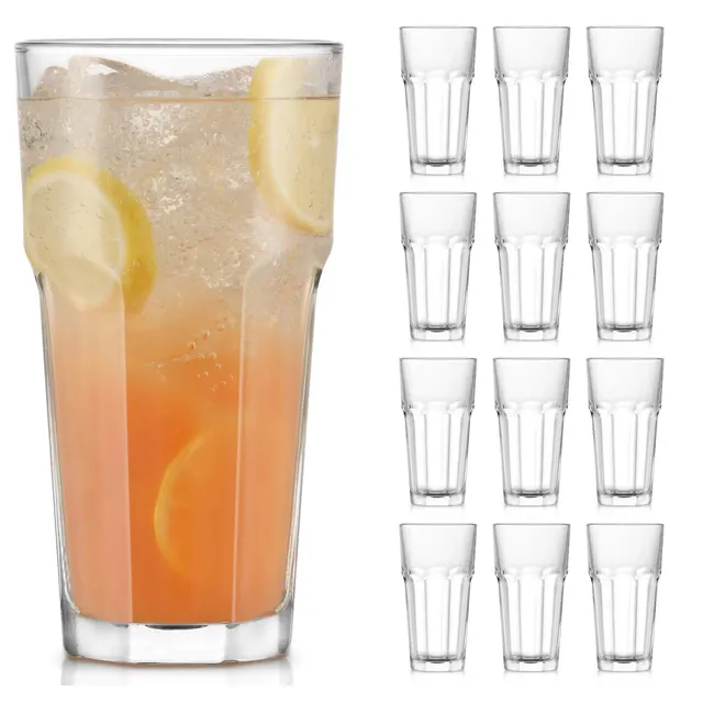 Libbey Gibraltar DuraTuff Cooler Glasses, 16 Ounce, Set of 12