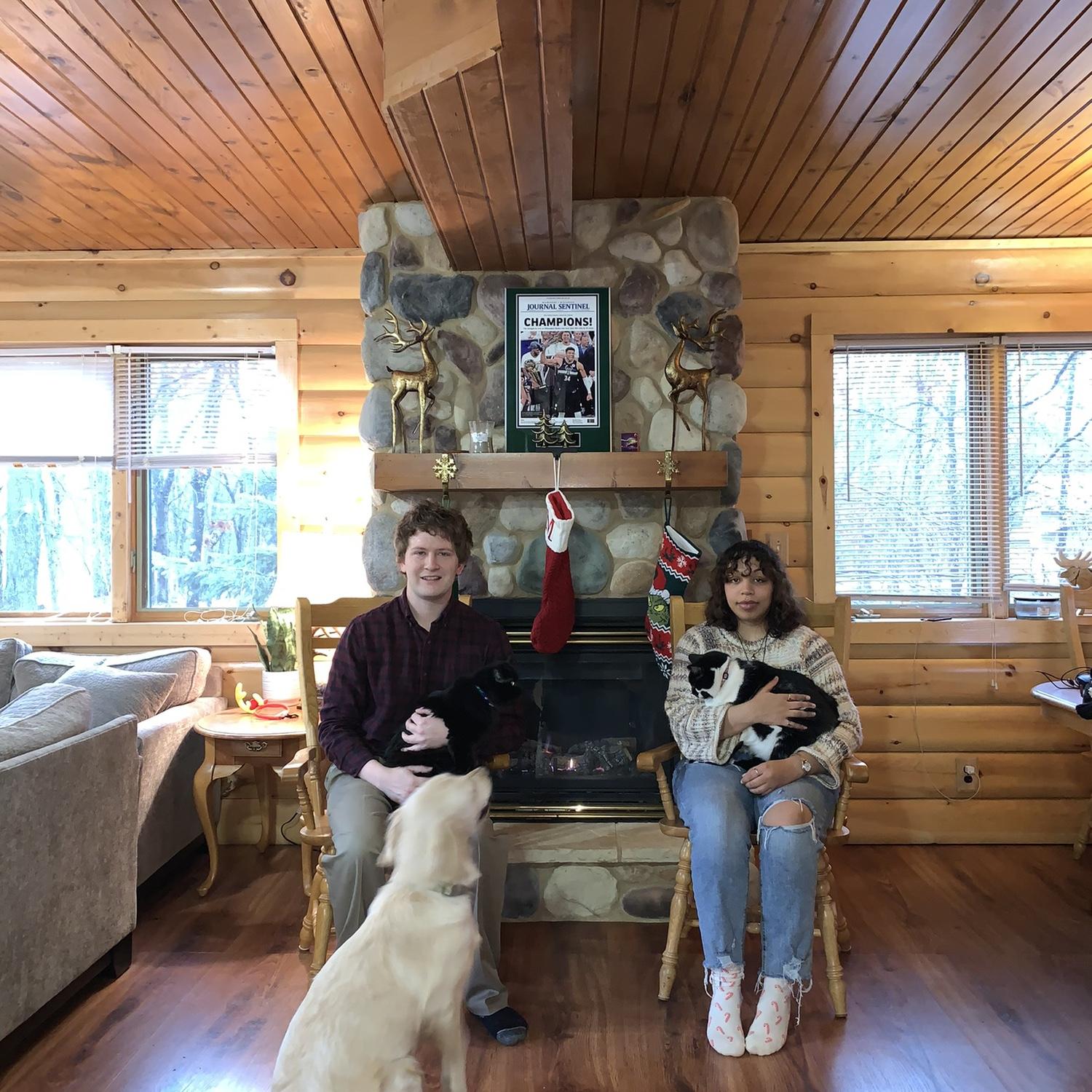 Christmas Card photo blooper - The animals were NOT working with us, haha!