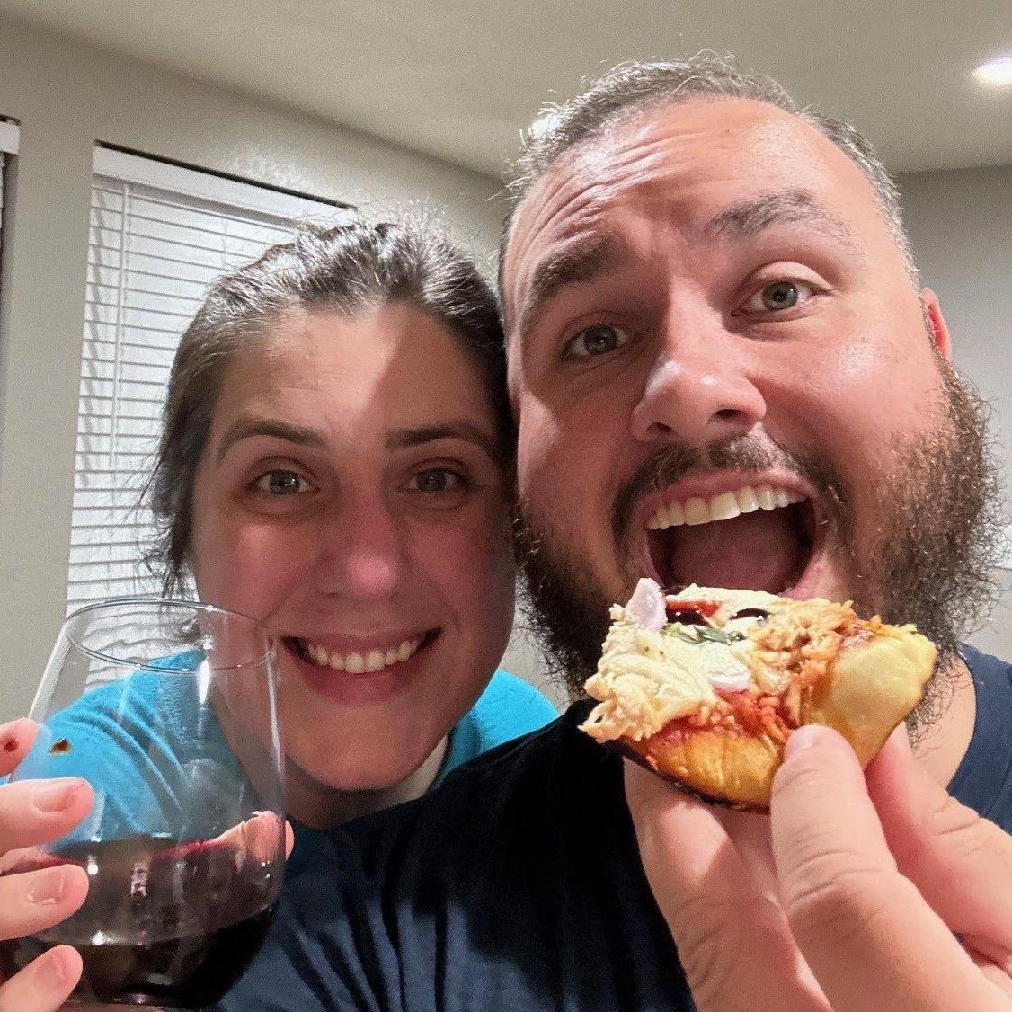 Homemade pizza night at home