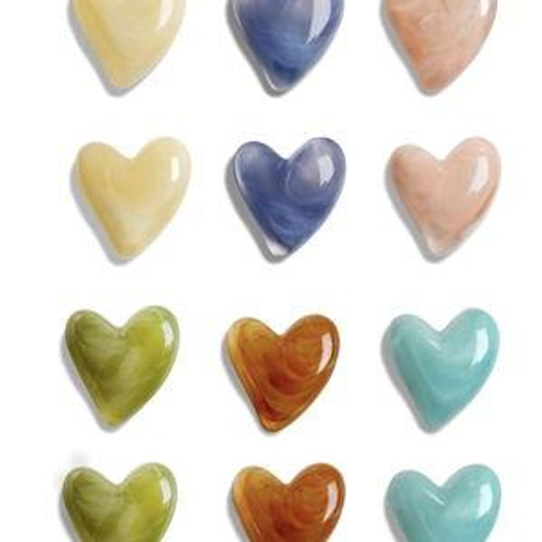 COLOR INK - Mymazn 12Pcs Fridge Magnets Cute Refrigerator Magnet, Colorful Magnets for Whiteboard Cabinet Locker, Heart Decorative Magnets for Classroom Kitchen Office