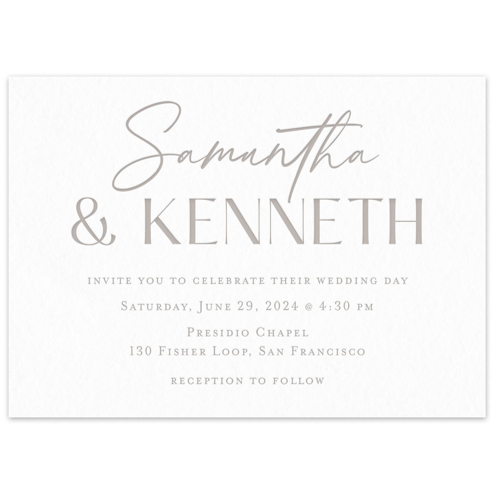 Zola Invites + Paper, Invitation Sidney Landscape Letterpress Single