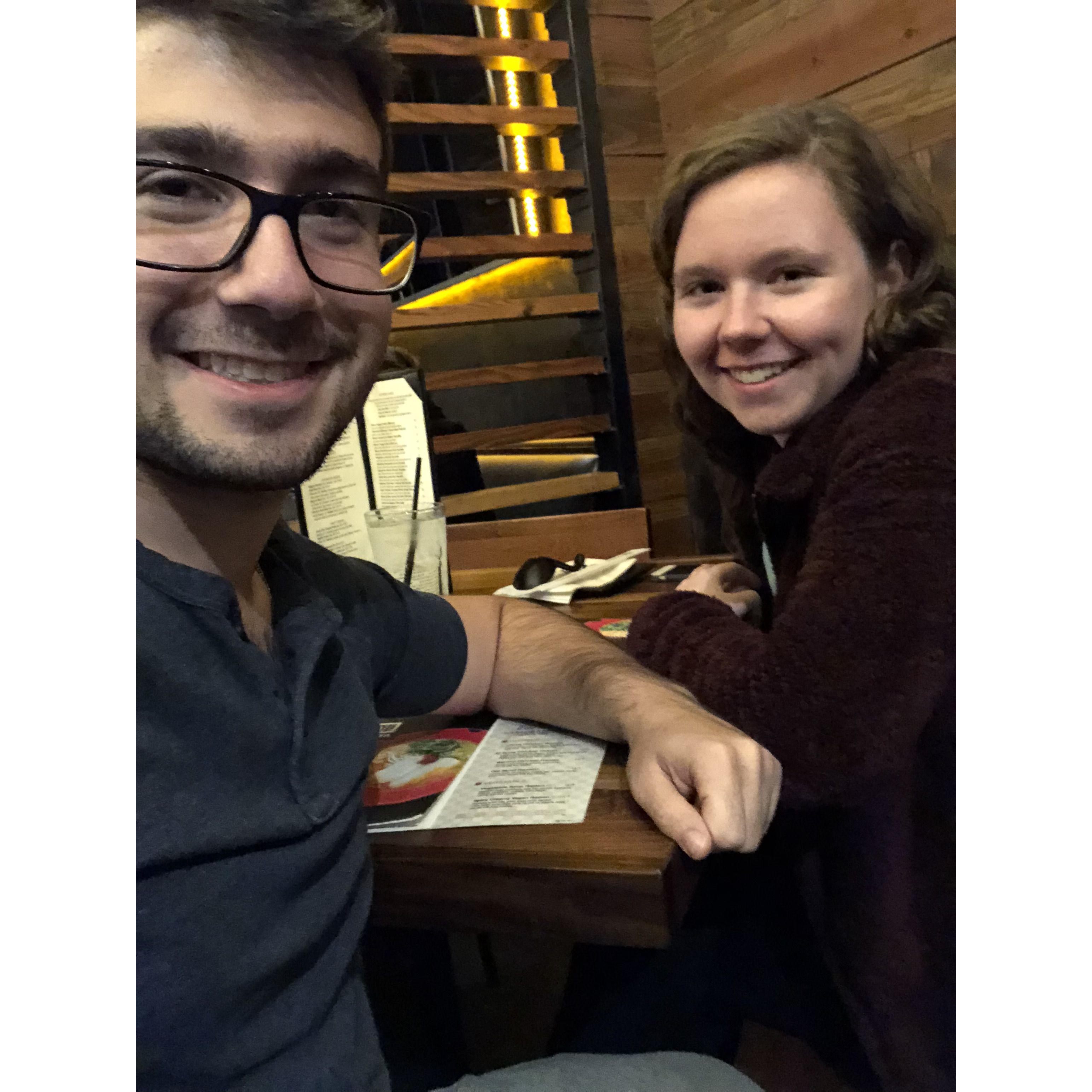 The first selfie of us in Richard’s gallery. Also, possibly our first time at Jinya!
