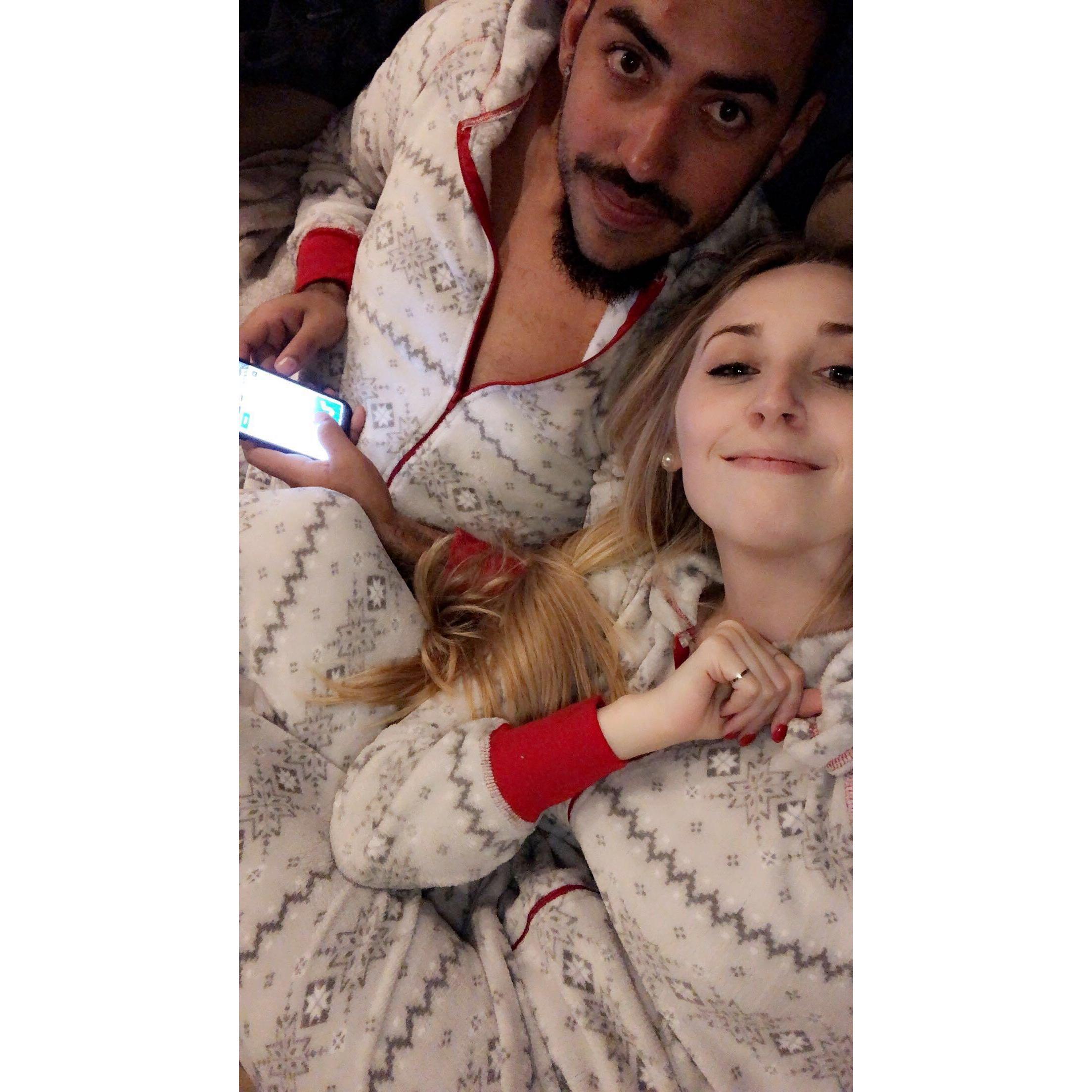 Matching onesies! December, 2018