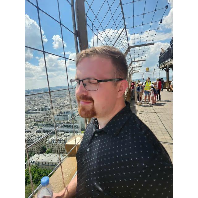Gazing down from the conversation starter!     Paris, France June 2024