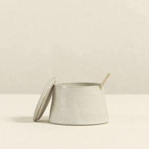 Stoneware Sugar Pot & Spoon | Bone