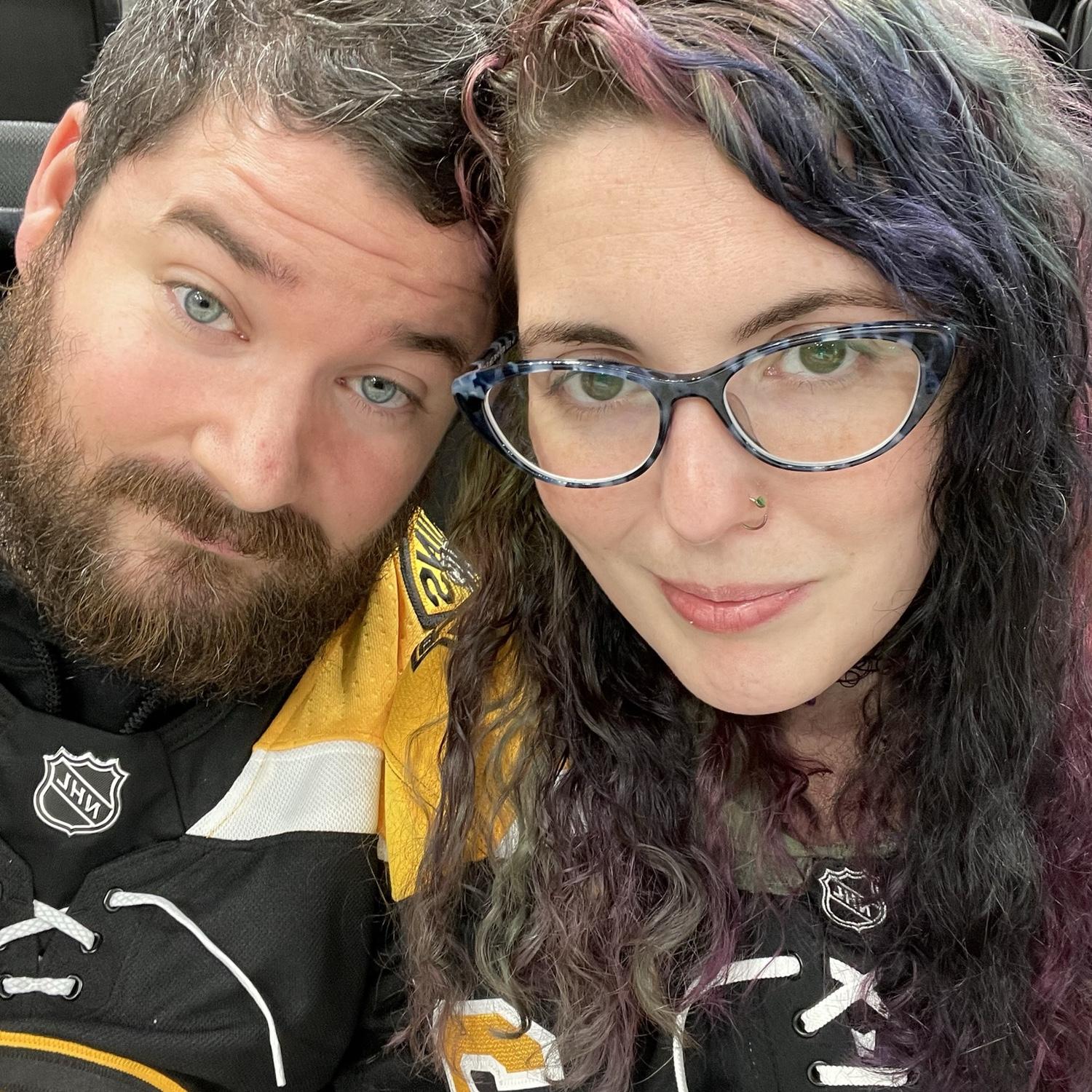 Bruins won 5-3 and we we're on the ice behind visitors goal. We were on TV all night 😂