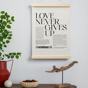 FGFK Christian 1 Corinthians 13 Wall Art Poster Hanger Frame, Bible Verses Wall decor, Black and White Religious Scripture Canvas Prints Framed Wall Decor for Home Office Church, 12x16 Inch