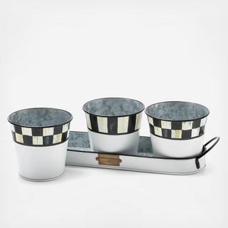 Spectator Galvanized Herb Pot, Set of 3