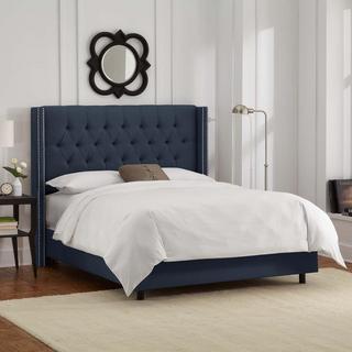 Diamond Tufted Wingback Nail Button Bed