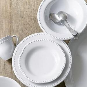 Emma Dinnerware 16 Piece Set with Soup Bowl - True White