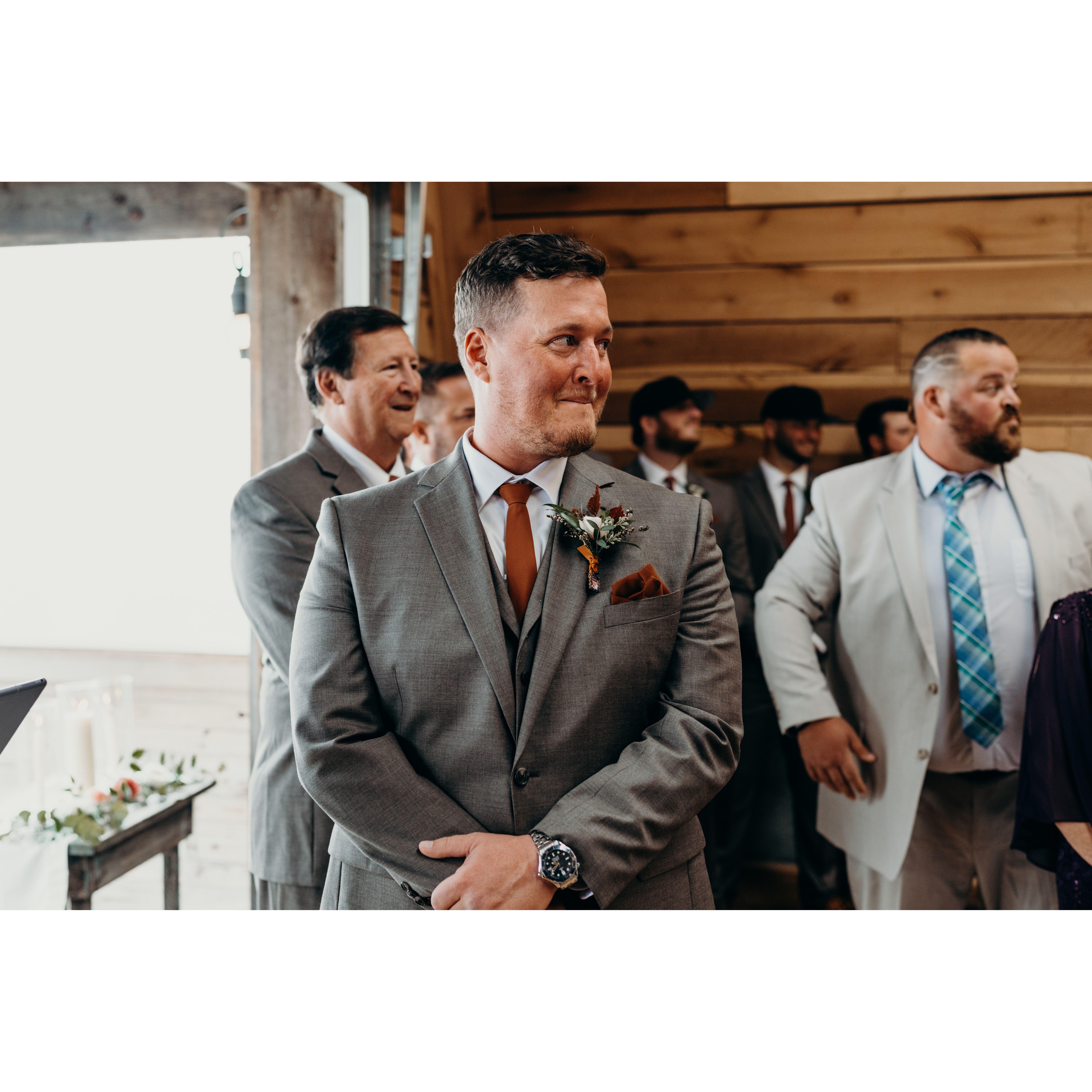 When Shelton first looked at Lindsey coming down the aisle