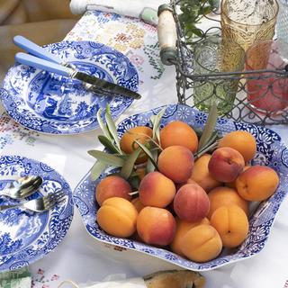 Blue Italian Square Serving Bowl