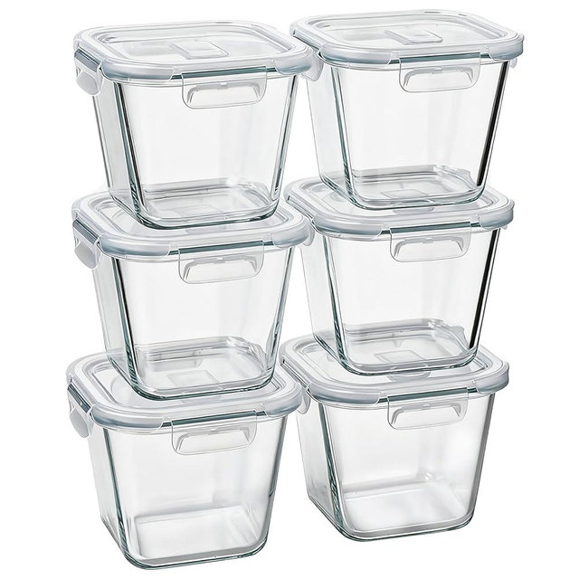 Glass Soup Containers with Lids 32 oz, 4 Cup Glass Storage Containers, Tall Borosilicate Glass Food Storage Containers for Lunch, Ice Cream, Travel and Deli, Soup Freezer Safe Containers with Lids