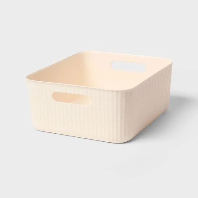 Ribbed Speckle Bin Medium Cream - Brightroom™