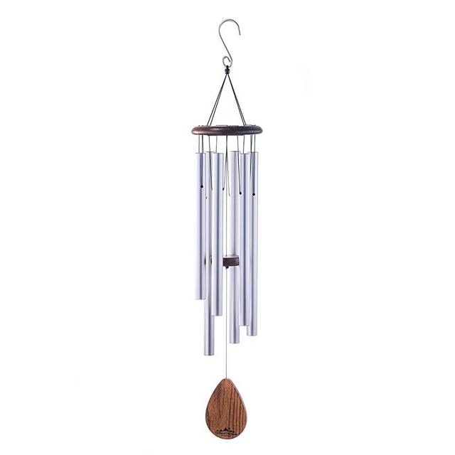 UpBlend Outdoors Large Wind Chime - The Classic Silver Havasu is 38” Total Length - Hand-Tuned and Beautiful as a Gift or for Your Patio, Garden, and Outdoor Home décor
