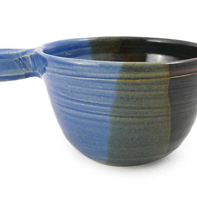 American Made Stoneware Pottery French Onion Soup Bowl, 16-oz, Lakeside Blue