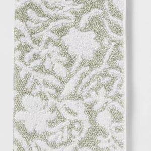 Performance Plus Hand Towel Light Green Floral - Threshold™: Cotton Jacquard, Fade-Resistant, OEKO-TEX Certified