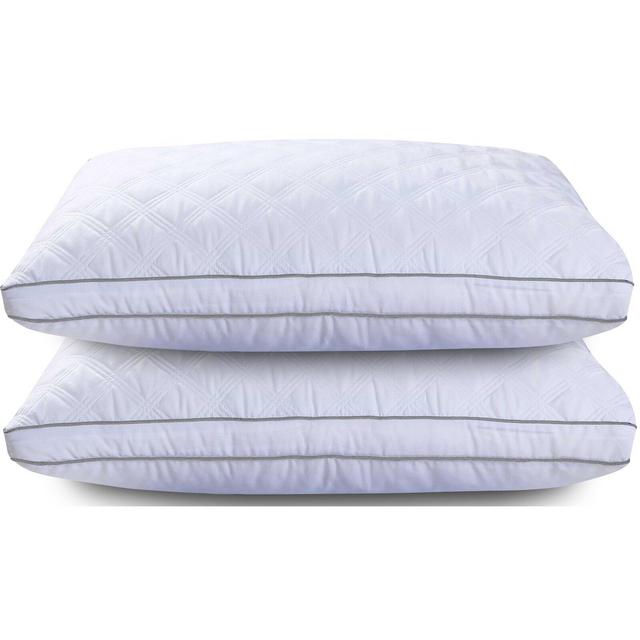 Huggins Sewn Seam Gusseted Down Alternative Plush Support Pillow (Set of 2)