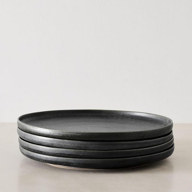 Kanto Stoneware Dinner Plate Black Set of 8